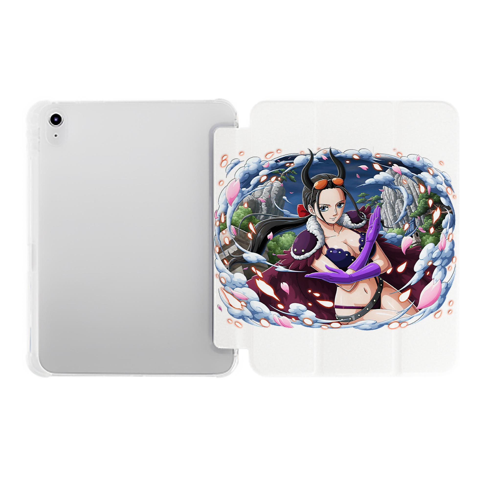（画像用） ワンピース ニコ・ロビン ONE PIECE Nico Robin IPad ケース ペン収納付き 三つ折りスタンド PUレザー×シリコン 対応機種9.5/10.5/10.9インチ